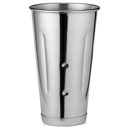 NJ Stainless Steel 900 ml Malt Cup, Milkshake Cup, Blender Cup, Cocktail Mixing Cup, Stainless Steel, Commercial Grade