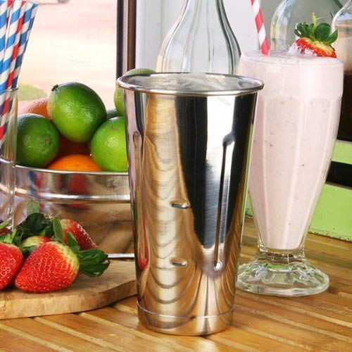 NJ Stainless Steel 900 ml Malt Cup, Milkshake Cup, Blender Cup, Cocktail Mixing Cup, Stainless Steel, Commercial Grade