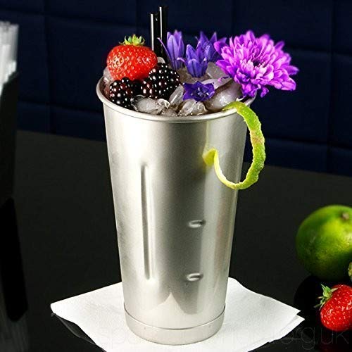 NJ Stainless Steel 900 ml Malt Cup, Milkshake Cup, Blender Cup, Cocktail Mixing Cup, Stainless Steel, Commercial Grade