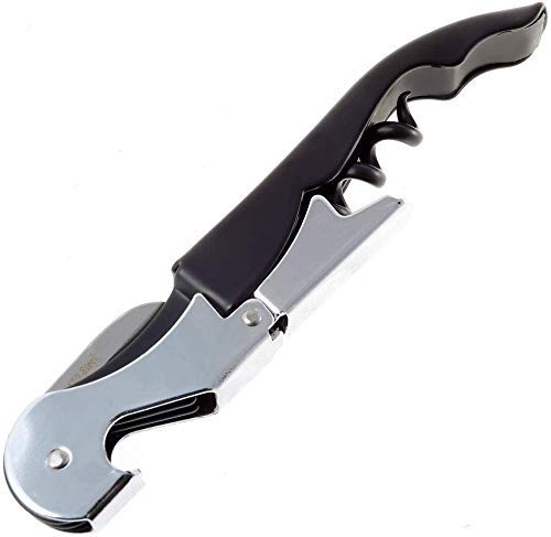 NJ OVERSEAS NCO Corkscrew Upgraded Heavy Duty Wine Opener with Foil Cutter and Bottle Opener for Restaurant Waiters, Sommelier, Bartenders, Corkscrew for Wine and Beer:1 Pc.