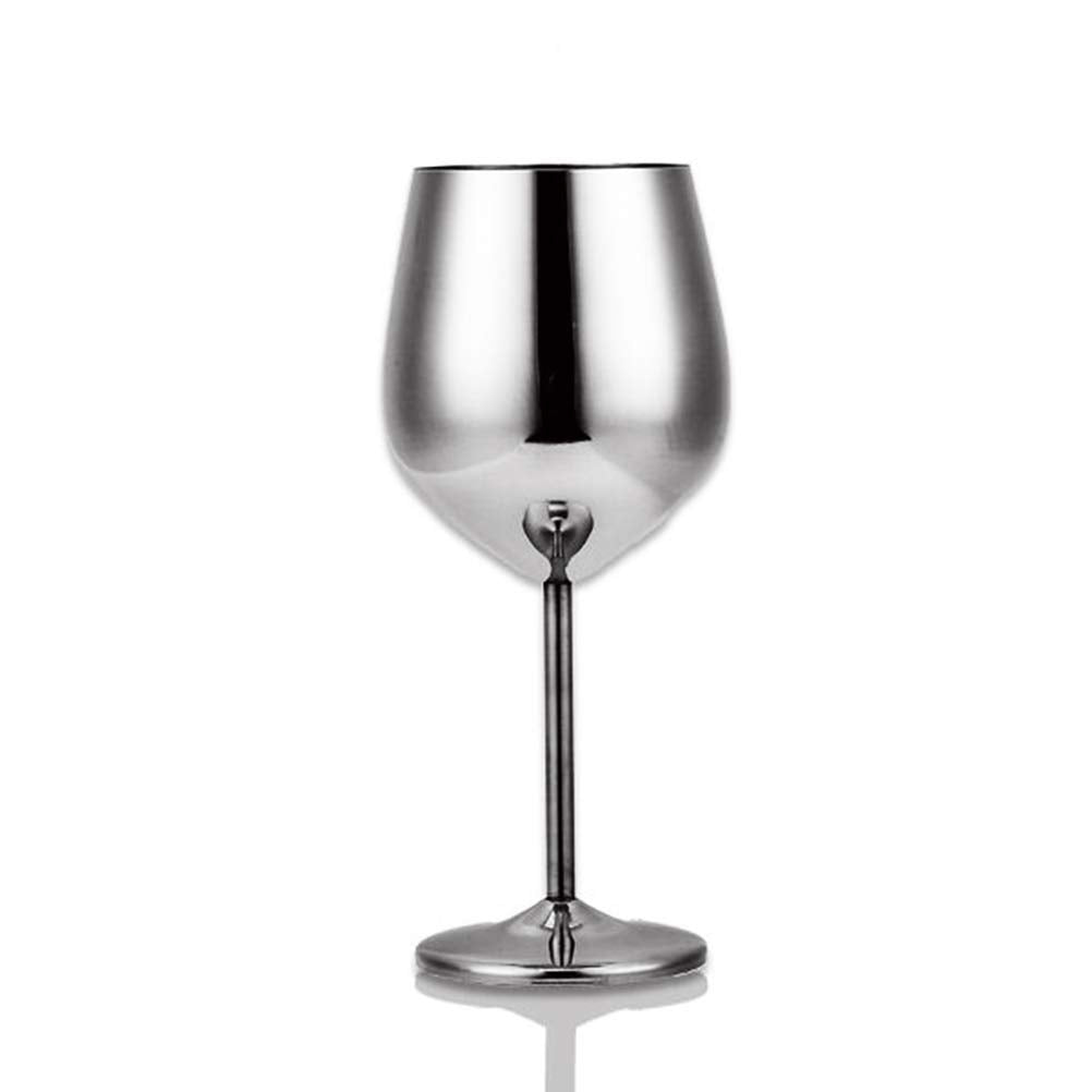 NJ Wine Glasses Stainless Steel, Unbreakable Wine Goblets, Stainless Steel Stemmed Wine Glasses, Unbreakable BPA Free Shatterproof Great for Daily, Formal & Outdoor Use: Set of 10 : Capacity 350 ml