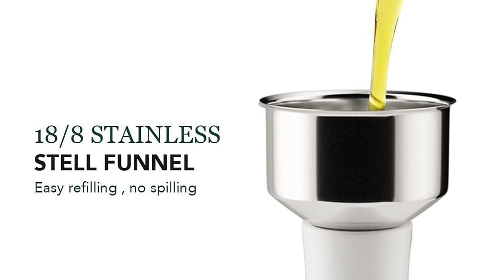 NJ Stainless Steel Funnel for Oil Dispenser, Funnel for Kitchen, Set of 2